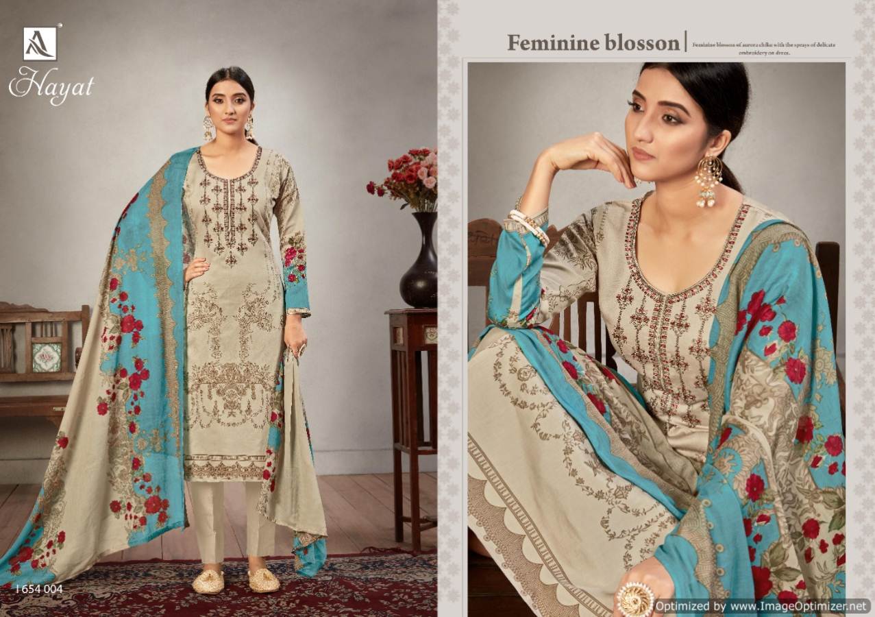 Alok Hayat 2 Pure Jam Digital Printed Designer Party Wear Embroidered and Swarovski work Dress Material